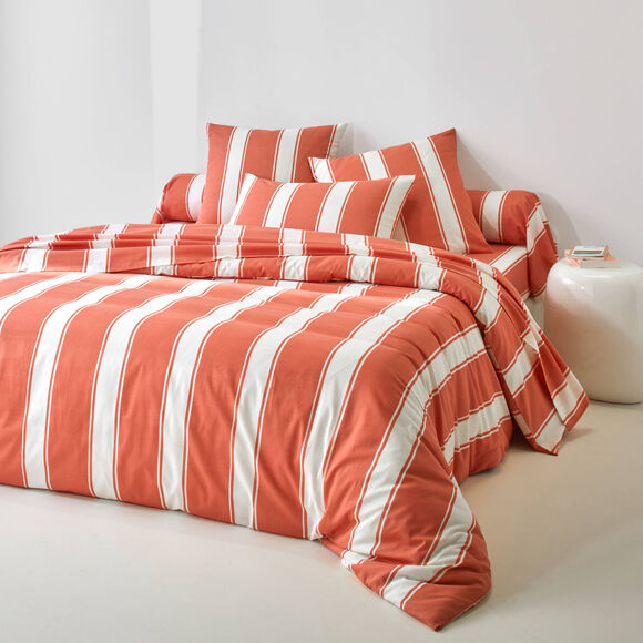 Linge de lit Transat en coton imprim&eacute; (potiron)