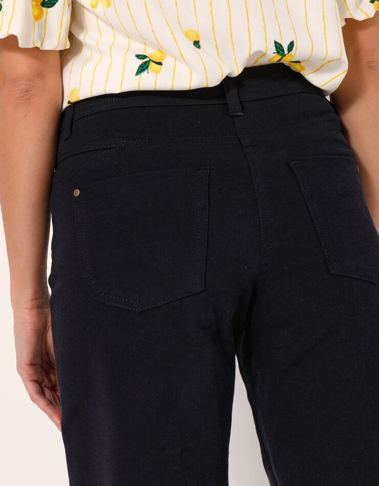 Pantalon couleur coupe large 5 poches (noir)