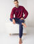Pyjama "Relax" en maille polaire, toucher peluche (bordeaux / marine)