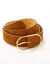 Ceinture boucle coloris dor&eacute;, cro&ucirc;te de cuir (caramel)