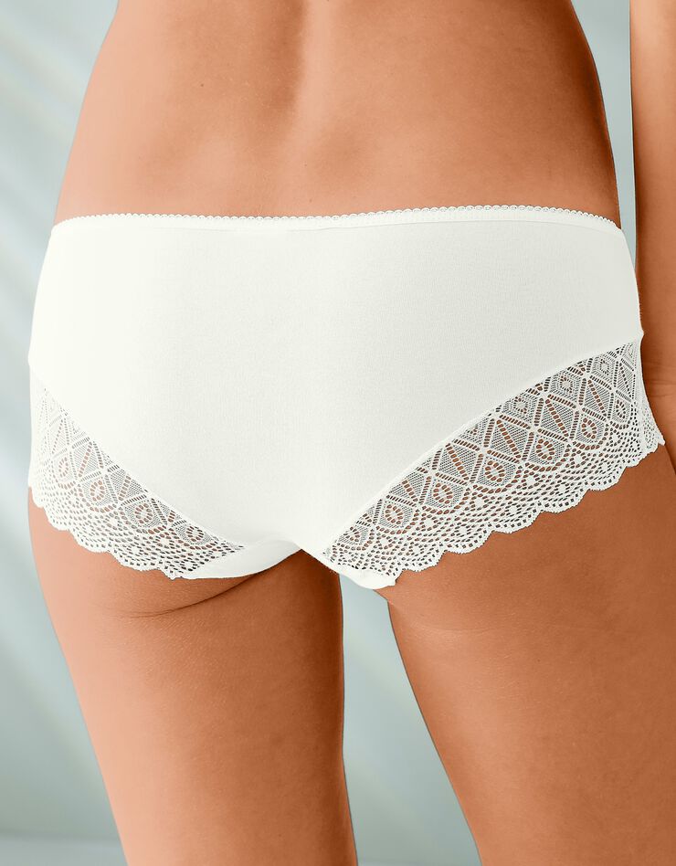 Shorty uni coton stretch et dentelle - lot de 3 (fuchsia + lavande + ivoire) Shorty uni coton stretch et dentelle - lot de 3 (fuchsia + lavande + ivoire)