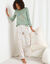 Pyjama pantalon imprimé "Madère" (vert / beige)