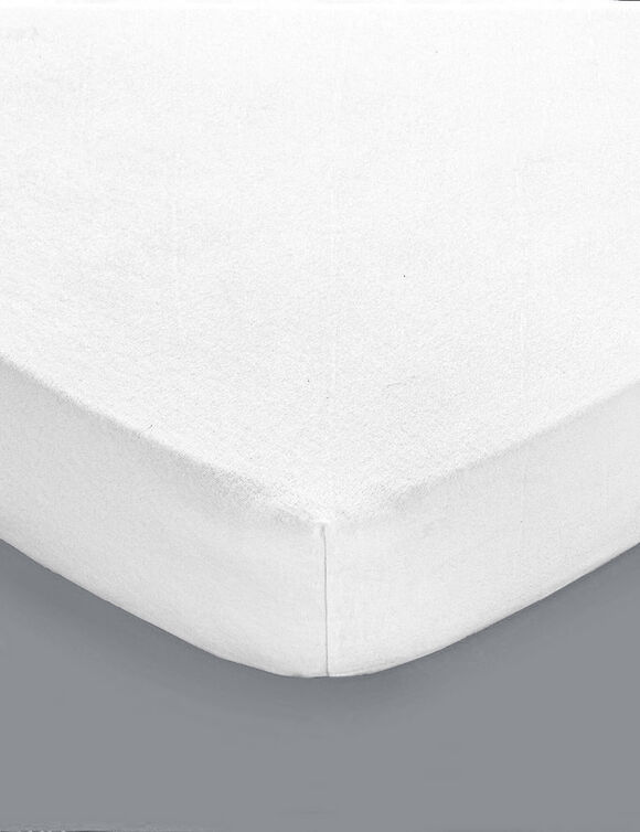Prot&egrave;ge matelas molleton imperm&eacute;able polyur&eacute;thane housse 25 cm (blanc)