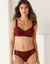 Soutien-gorge coton dentelle uni Coria - sans armatures (bordeaux)