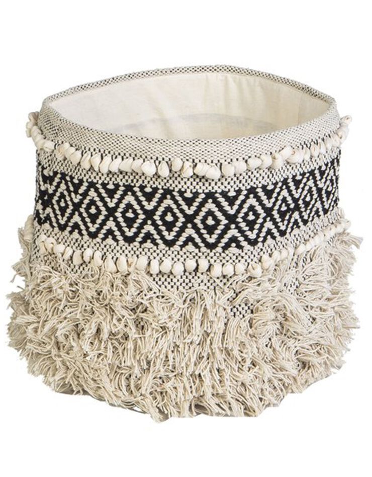 Panier de rangement en coton Aborigène (naturel/noir)