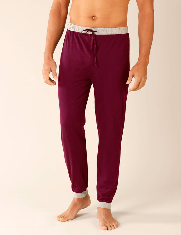 Pantalon pyjama bas resserrés - lot de 2 (gris + bordeaux)
