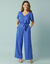 Blouse manches courtes Spécial Petites crêpe uni (bleu dur)