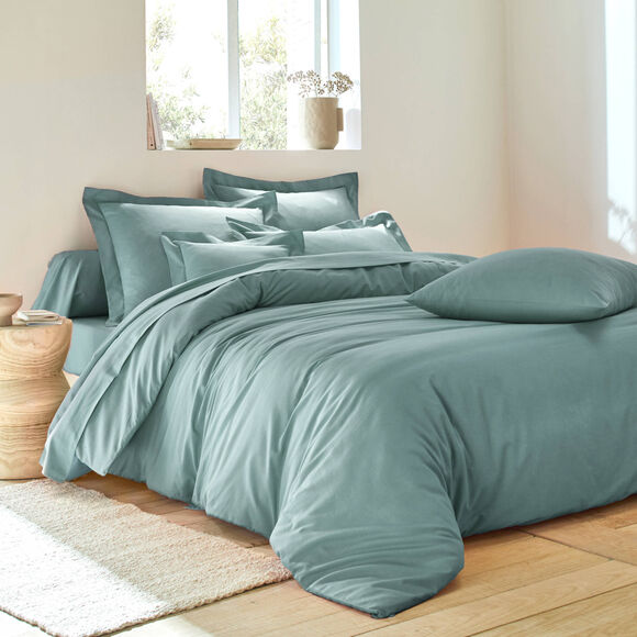 Linge de lit uni polyester-coton Colombine (céladon)