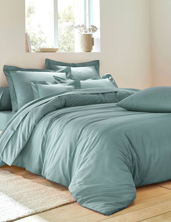 Linge de lit uni polyester-coton Colombine (céladon)
