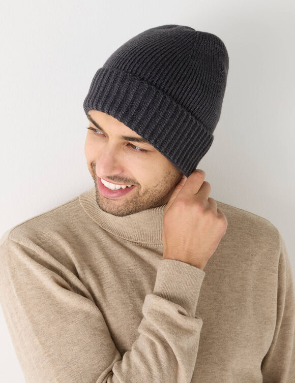 Bonnet doubl&eacute; maille polaire (gris)