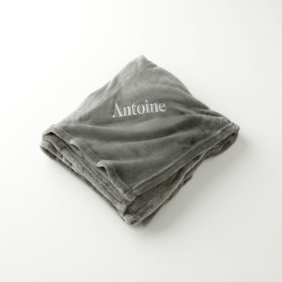 Plaid polaire personnalisable, toucher peluche (anthracite)