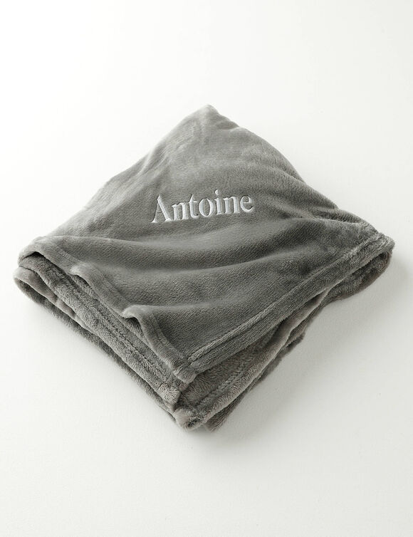 Plaid polaire personnalisable, toucher peluche (anthracite)