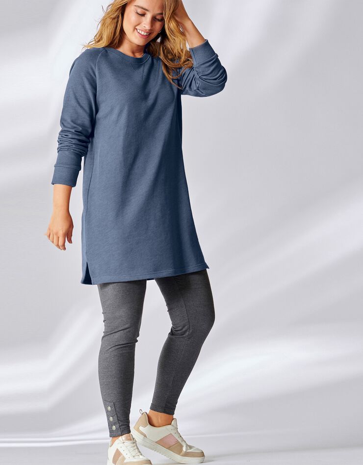 Sweat long molleton gratté (bleu) Sweat long molleton gratté (bleu)