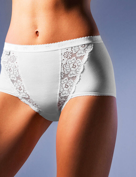 Culotte maxi Chic, lot de 3 achetées + 1 GRATUITE (1) (blanc)
