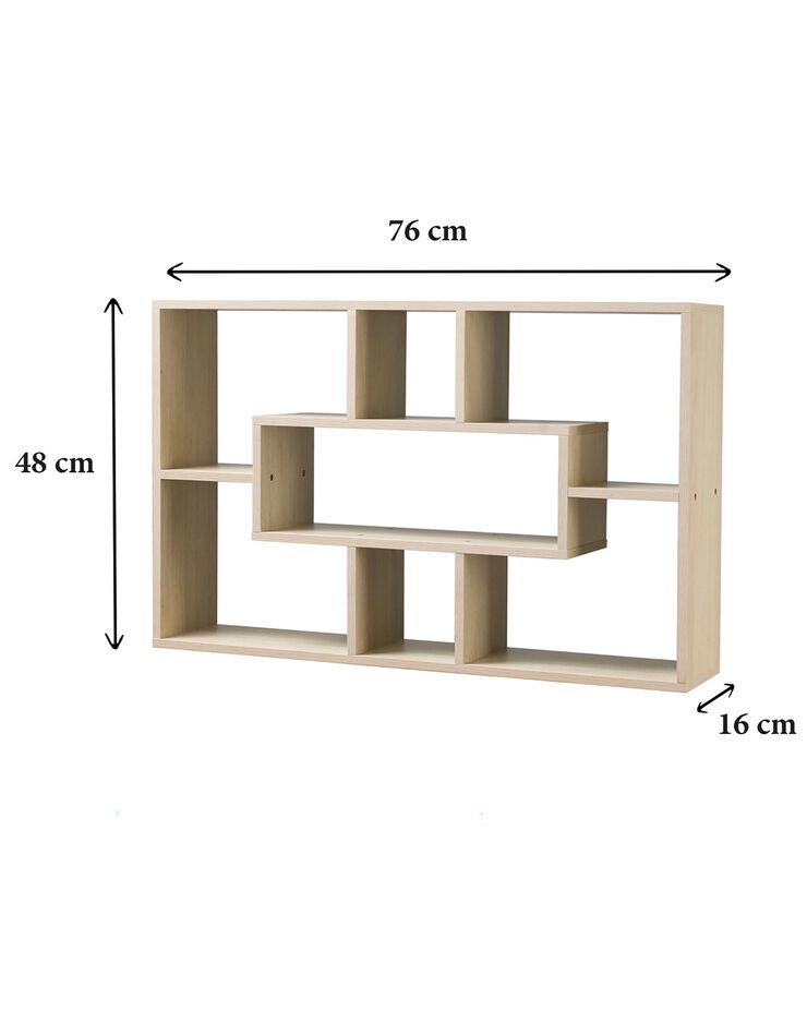 Etagère murale coloris chêne - 7 cases (naturel)