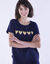 T-shirt manches courtes, imprimé coeurs dorés (marine)