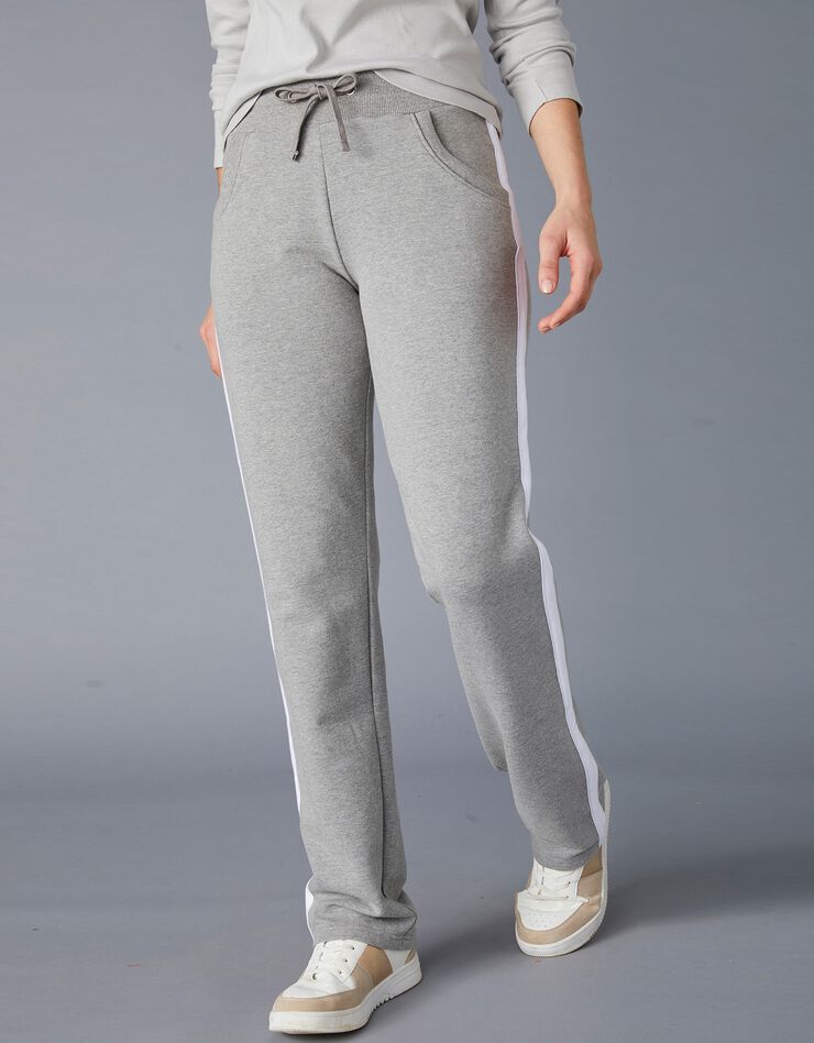 Pantalon jogging bicolore (gris chiné / blanc) Pantalon jogging bicolore (gris chiné / blanc)