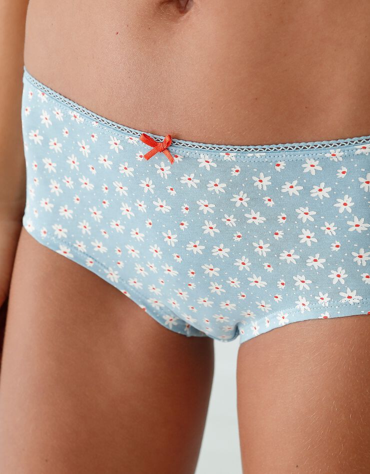 Culotte coton forme shorty imprimé motifs « cerises » assortis– Lot de 4 (grenadine / bleu) Culotte coton forme shorty imprimé motifs « cerises » assortis– Lot de 4 (grenadine / bleu)
