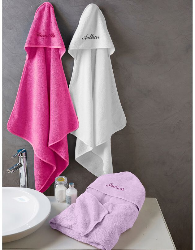 Cape de bain bébé personnalisable (fuchsia) Cape de bain bébé personnalisable (fuchsia)