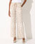 Pantalon large fluide, imprimé bicolore (écru / beige)