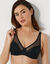 Soutien-gorge forme minimiseur en microfibre et tulle Paia, avec armatures (noir)