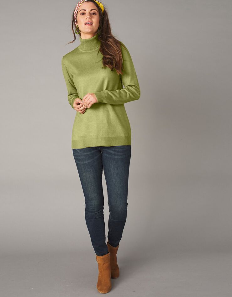 Pull col roulé toucher cachemire (vert mousse) Pull col roulé toucher cachemire (vert mousse)