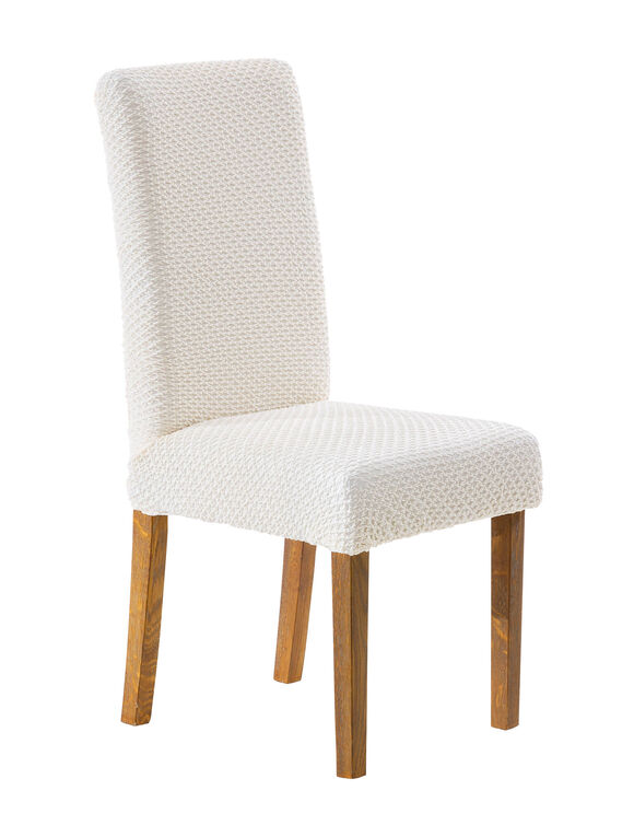 Housse textur&eacute;e bi-extensible sp&eacute;ciale chaise (&eacute;cru)
