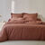 Linge de lit uni coton  (cannelle)