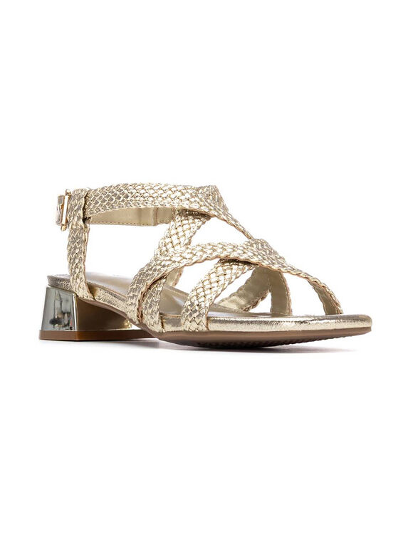 Sandales brides tress&eacute;es dor&eacute;es (dor&eacute;)