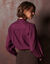 Blouse &agrave; lavalli&egrave;re, manches longues, unie (bordeaux)