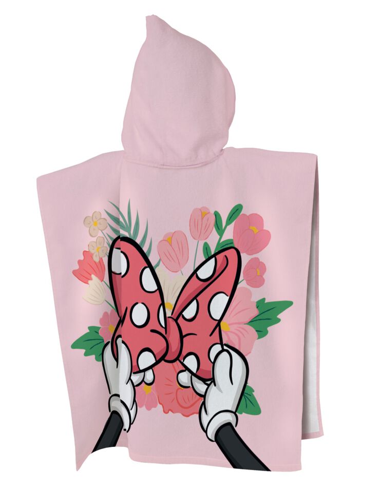 Poncho de bain enfant Minnie Mouse® à capuche personnalisable (rose)