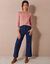 T-shirt uni col rond stretch (rose blush)