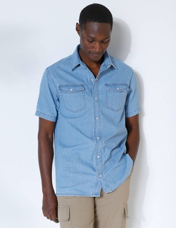 Chemise pressionnée manches courtes (bleached)