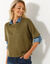 Pull poncho manches coude (vert olive)