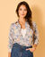 Chemise oversize imprimé fleuri (écru / bleu)