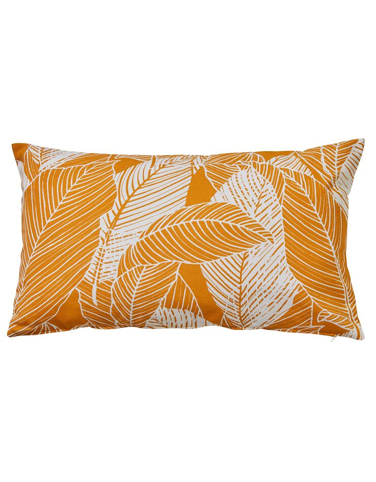 Housse de coussin carrée imprimé feuillage - lot de 2 (jaune) Housse de coussin carrée imprimé feuillage - lot de 2 (jaune)