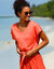 T-shirt noué, uni (orange)