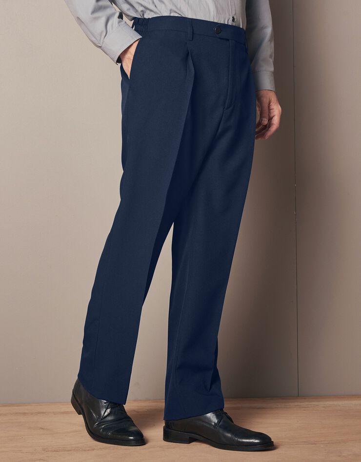 Pantalon ceinture ajustable invisible - polyester (marine)