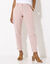 Pantalon coupe mom coton-lin uni (rose grisé)