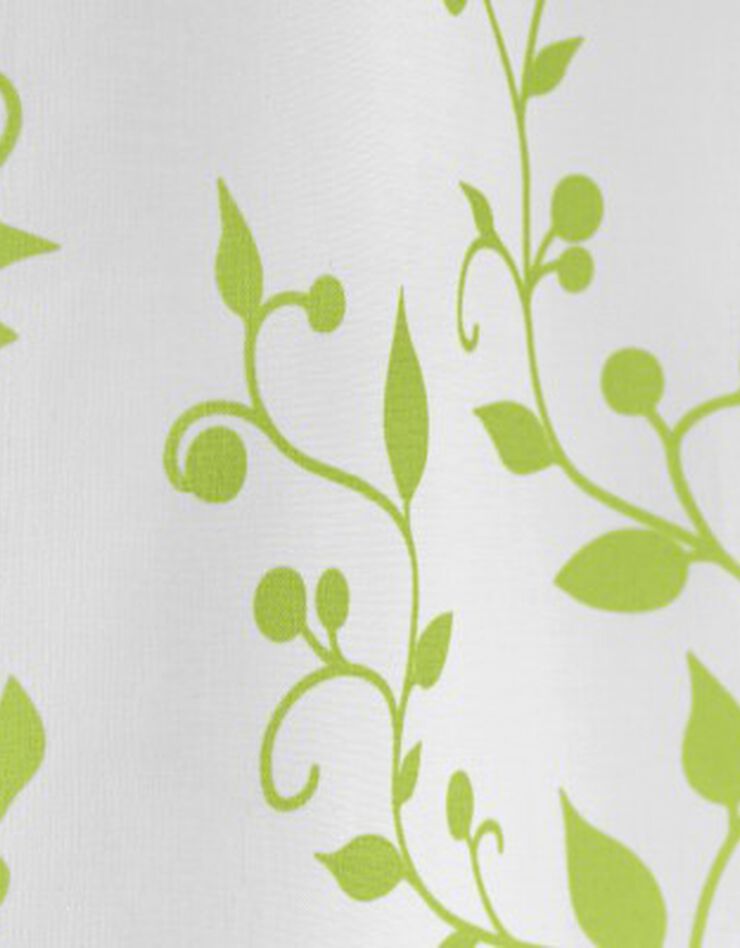 Rideau panneau voile polyester imprimé feuillage finition oeillets (vert)