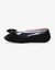 Ballerines velours uni issu de l'agriculture biologique** - large noeud (noir)