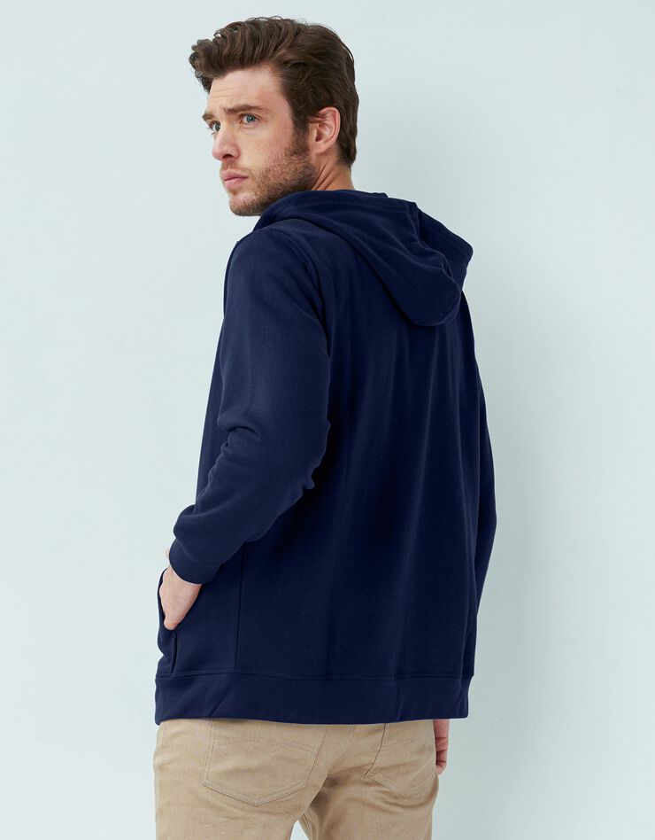 Sweat molleton zippé à capuche (marine) Sweat molleton zippé à capuche (marine)