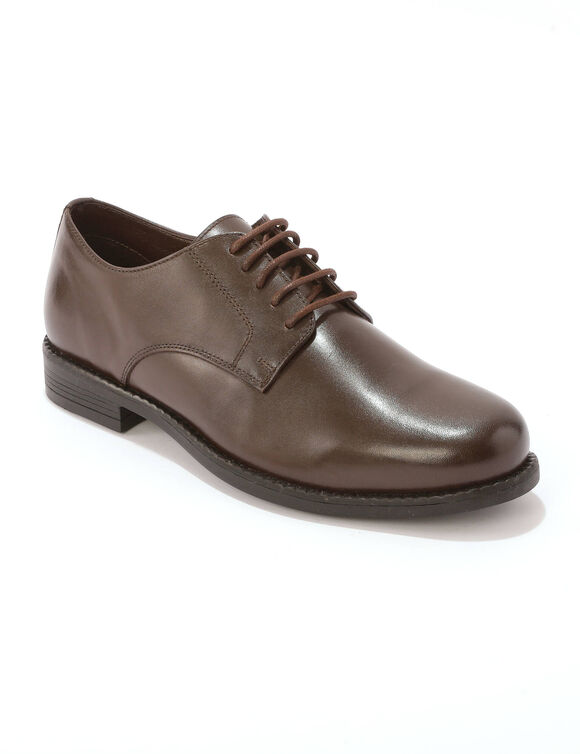 Derbies cuir &agrave; lacets (chocolat)