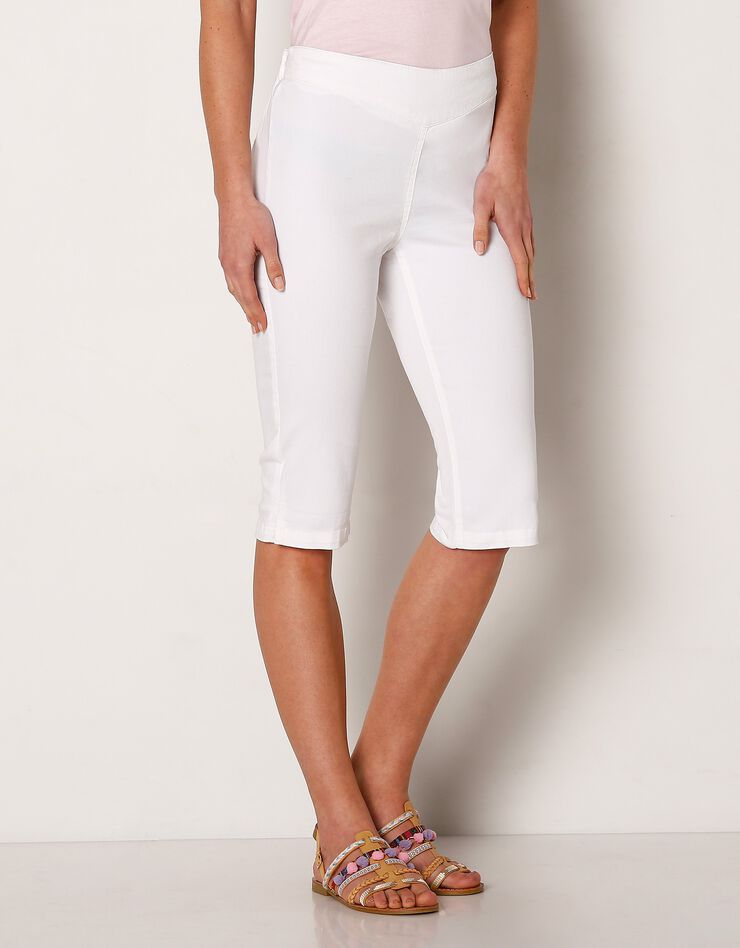 Corsaire toile stretch - effet ventre plat (blanc) Corsaire toile stretch - effet ventre plat (blanc)