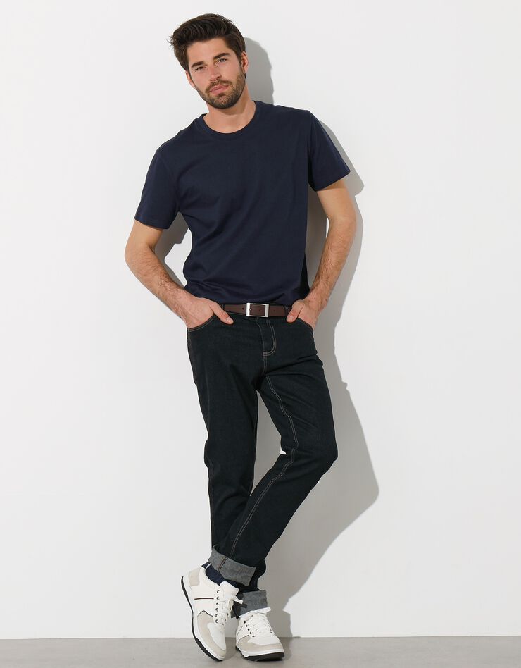 Tee-shirt col rond manches courtes (marine)