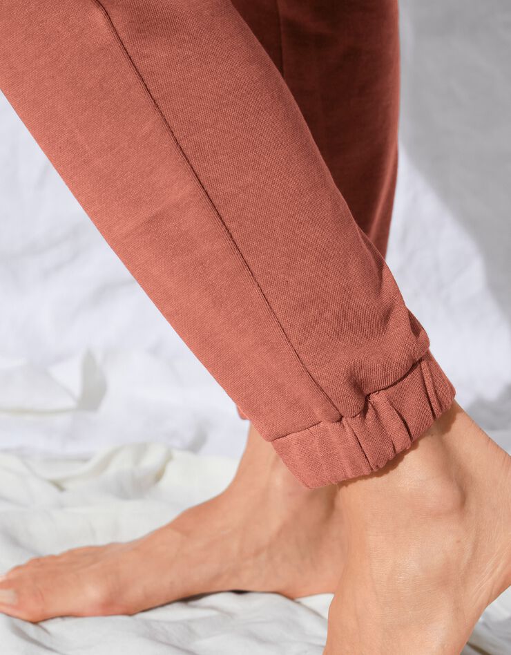 Pantalon jogger molleton fluide uni (terracotta) Pantalon jogger molleton fluide uni (terracotta)