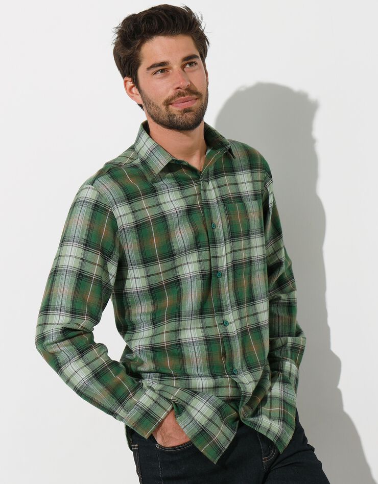 Chemise carreaux flanelle - lot de 2 coloris (carreaux vert / bordeaux) Chemise carreaux flanelle - lot de 2 coloris (carreaux vert / bordeaux)