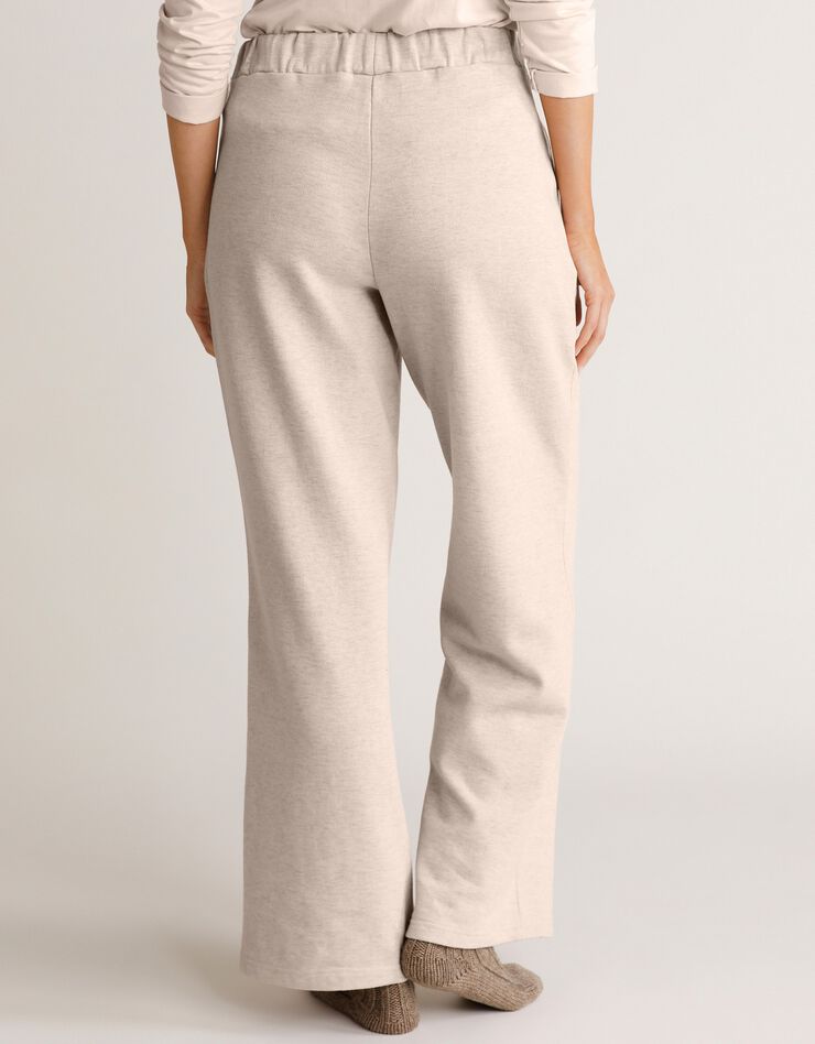 Pantalon coupe large molleton taille élastiquée (sable) Pantalon coupe large molleton taille élastiquée (sable)