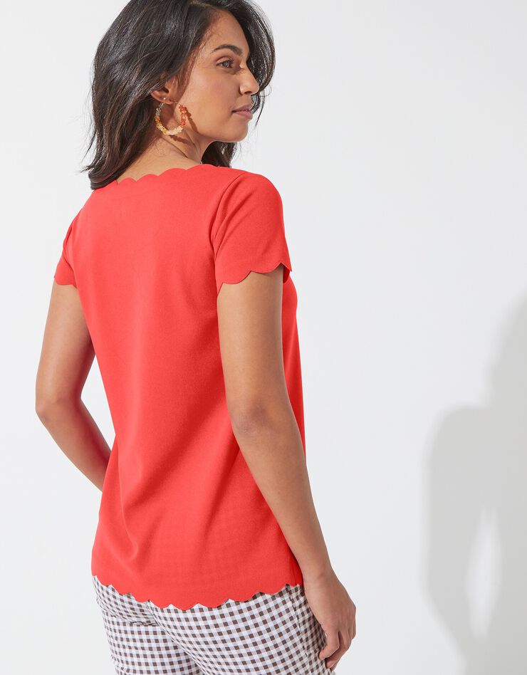 Tee-shirt finitions écailles (paprika) Tee-shirt finitions écailles (paprika)
