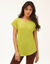 T-shirt col rond, manches courtes (vert anis)